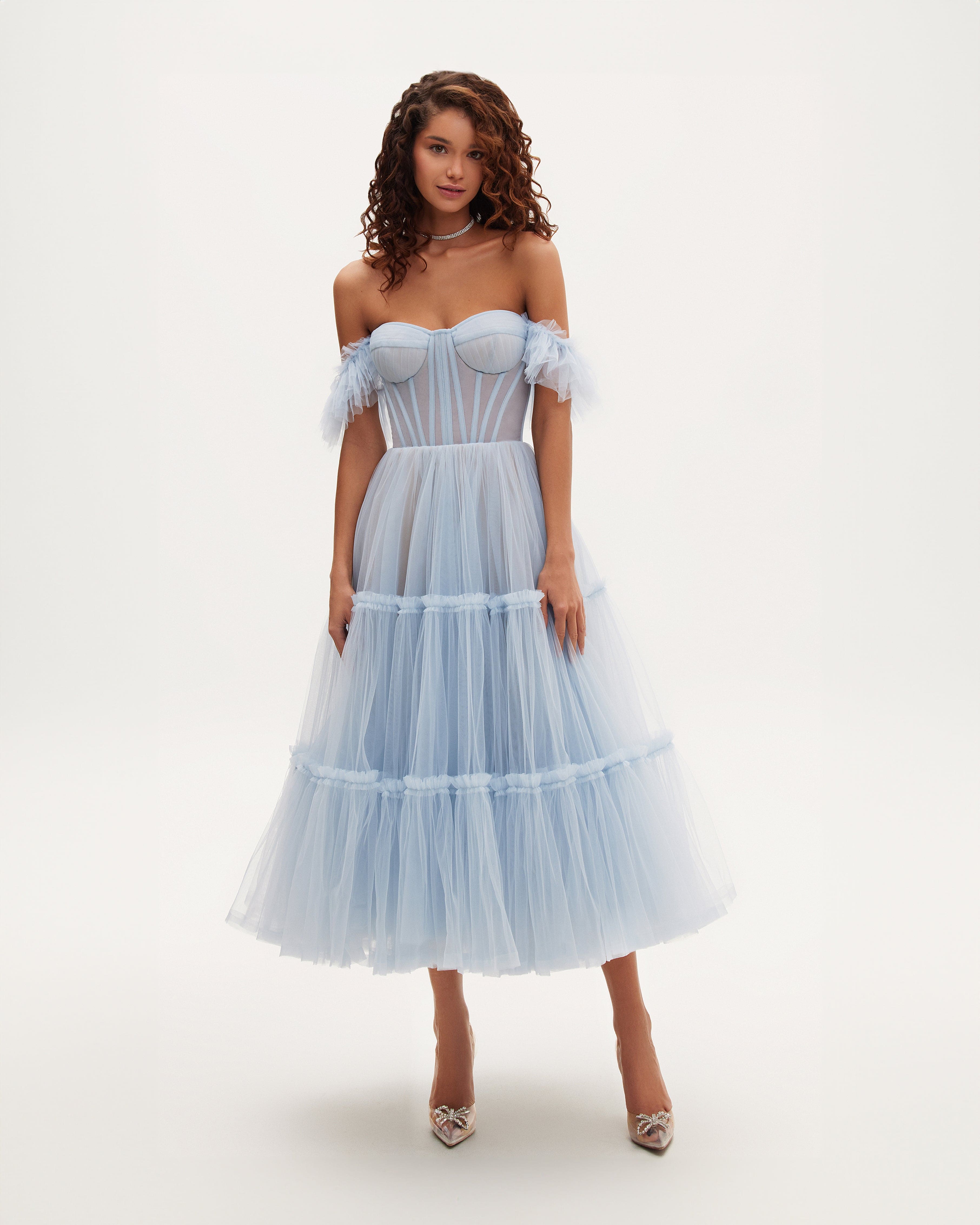 light blue midi dress